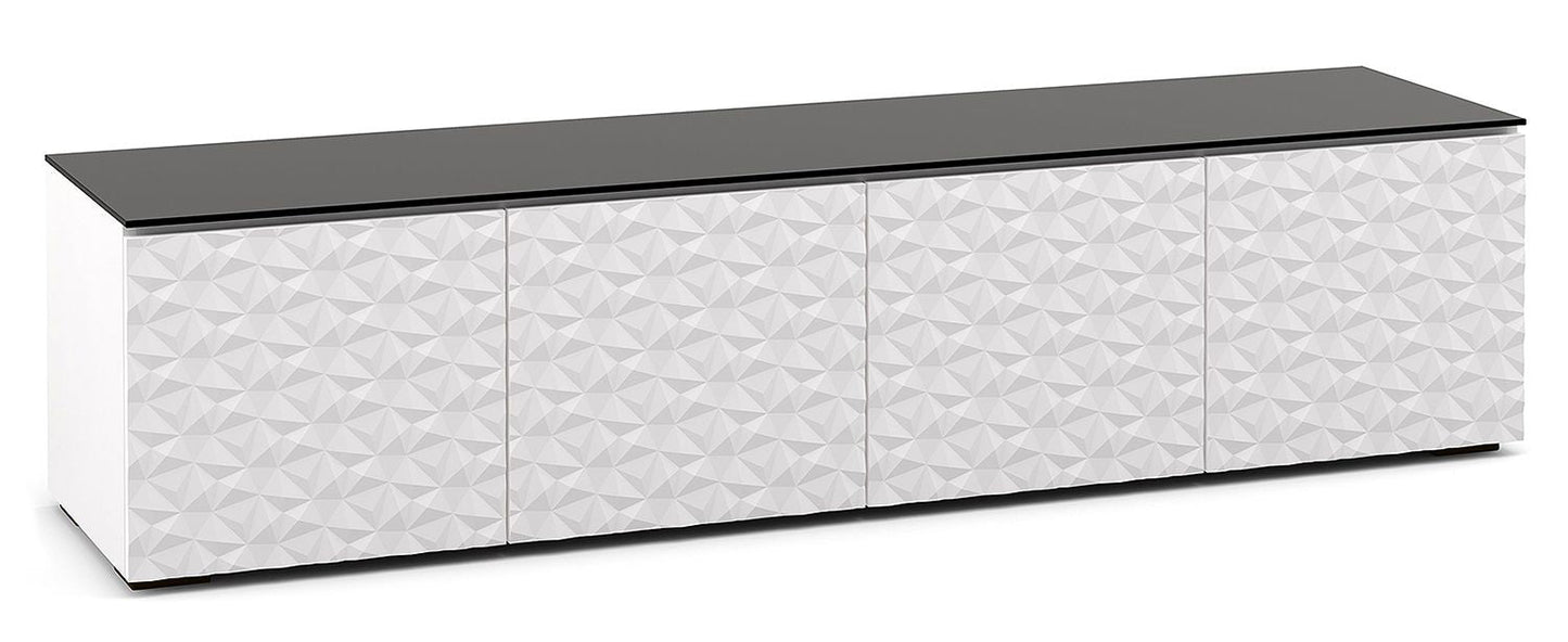 Salamander Designs Milan 247 Quad - Width A/V Cabinet (White/Black Glass) - electronicsexpo.com - Media Cabinets