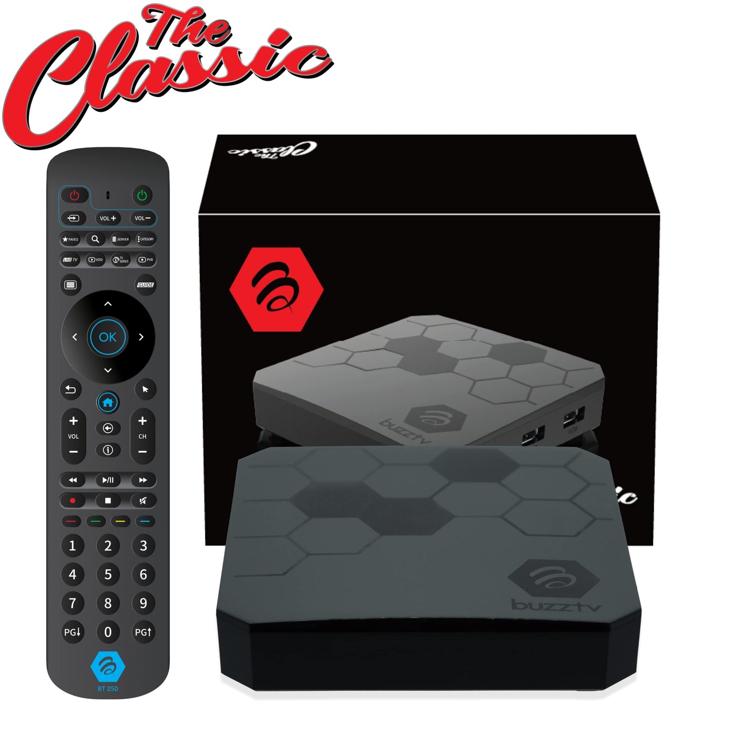 BuzzTV The Classic Android 11 TV Box, Amlogic S905X4 Quad-Core 64-bit Cortex-A55 Processor, 4GB DDR4 RAM, 64GB eMMC Storage, 4K UHD Streaming