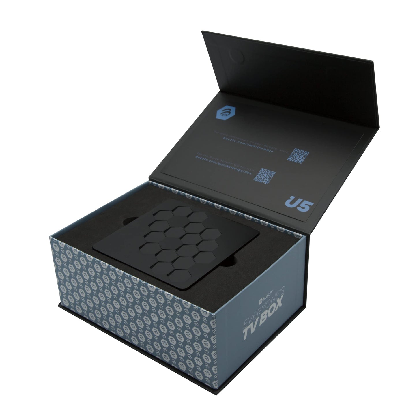 BuzzTV U5 2023 Android 11 TV Box, S905X4 Quad-Core 64-bit Cortex-A55 Processor, 4GB DDR RAM, 128GB eMMC Storage, 4K UHD Streaming, 6th Generation Wireless AX