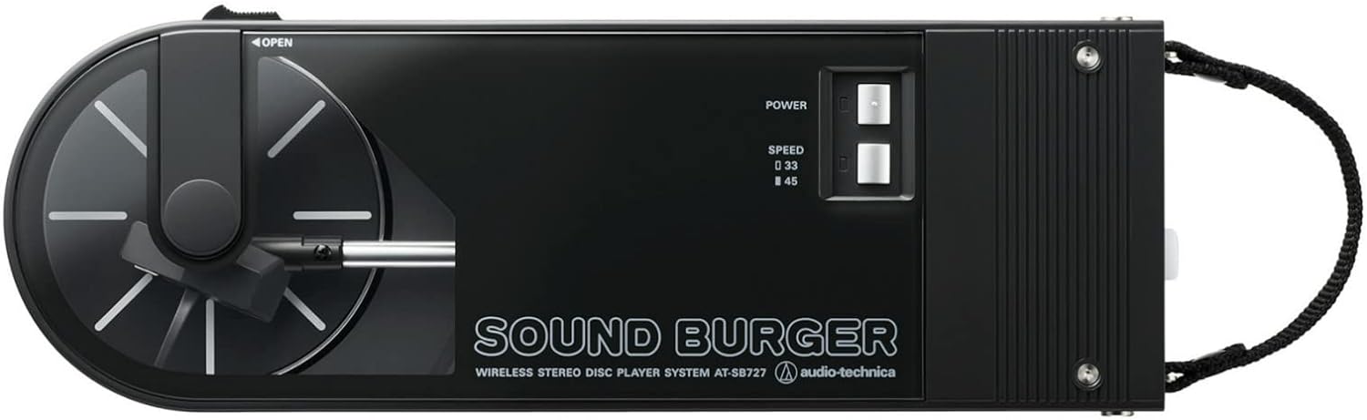 Audio-Technica AT-SB727 Sound Burger Portable Bluetooth Turntable (Black) with Klipsch R-40PM Powered Speakers - Bundle -  - electronicsexpo.com