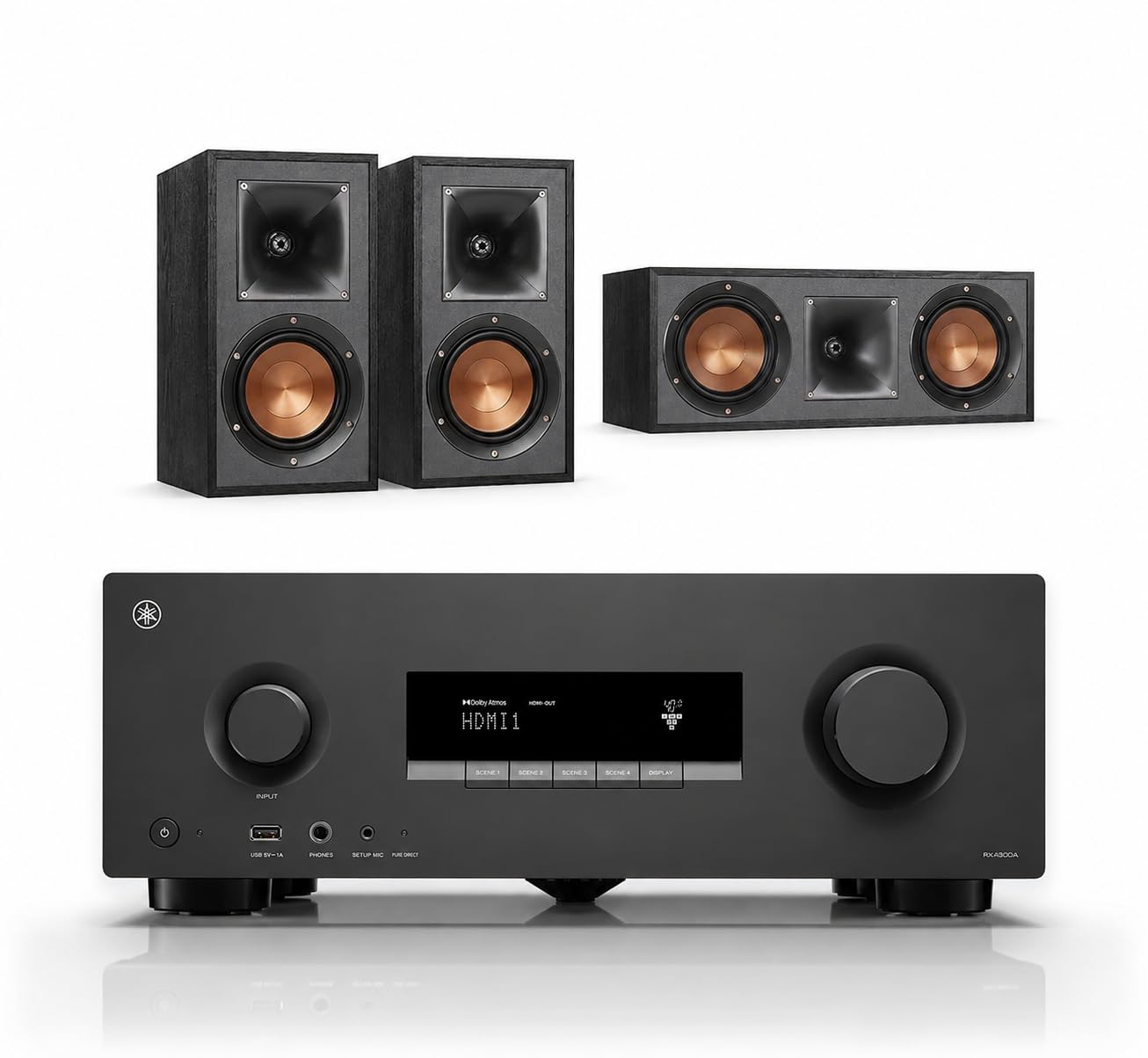 Yamaha RX300A 5.2 AV Receiver with Klipsch Speaker Bundle