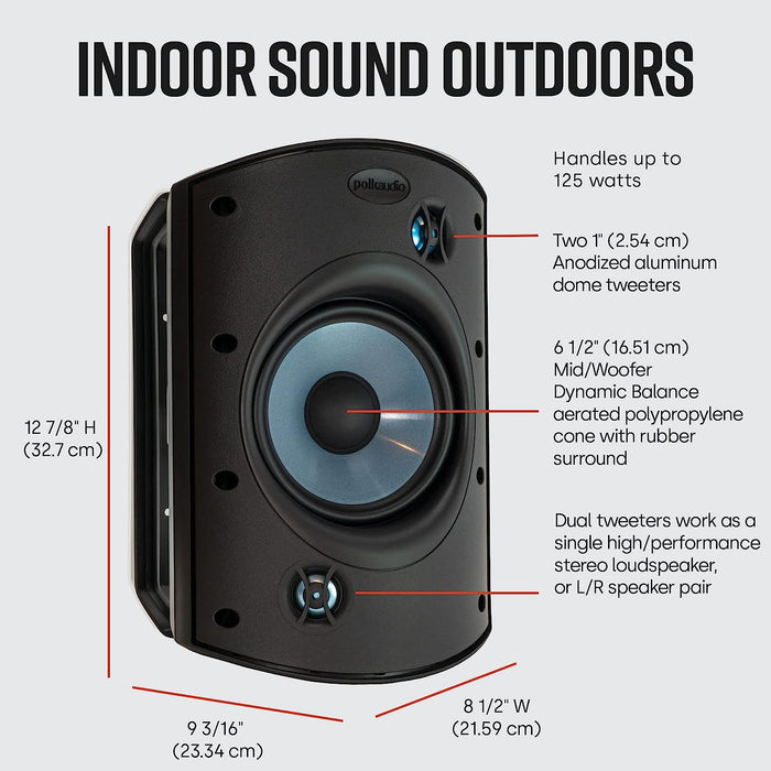 Polk Audio Atrium 8 Indoor Outdoor Speaker (Each/Black) - Outdoor Speakers - electronicsexpo.com