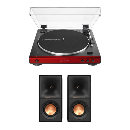 Audio-Technica AT-LP60XBT-RD Turntable (Red/Black) with Klipsch R-40PM Powered Speakers - Bundle -  - electronicsexpo.com