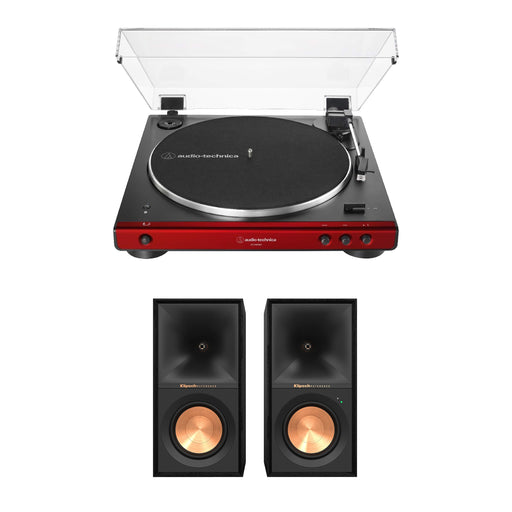 Audio-Technica AT-LP60XBT-RD Turntable (Red/Black) with Klipsch R-50PM Powered Speakers - Bundle -  - electronicsexpo.com