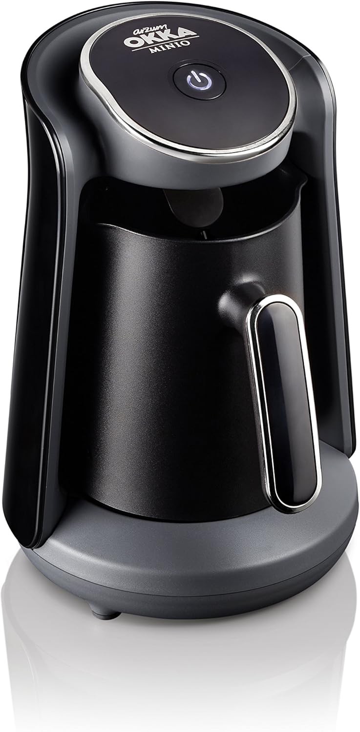 Arzum Okka Minio Automatic Turkish/Greek Coffee Machine, USA 120V Ul, Black/Silver,4 Cups