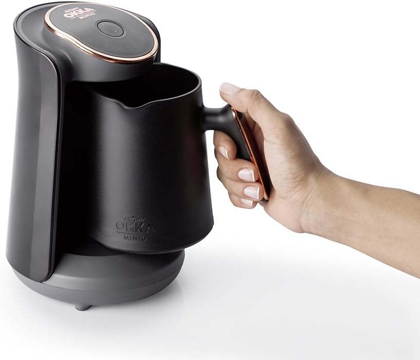 Arzum Okka Minio Automatic Turkish/Greek Coffee Machine, USA 120V Ul, Black/Silver,4 Cups