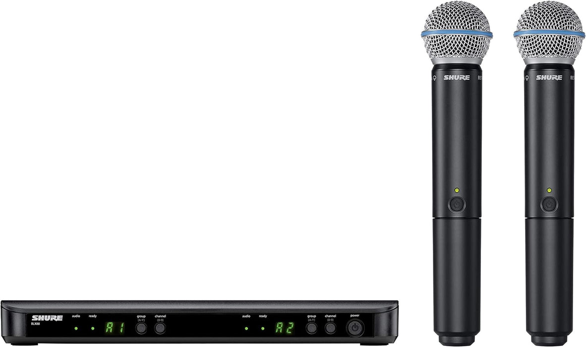 Shure BLX288/B58-H10 Dual-Channel Wireless Handheld Microphone System with Beta 58A Capsules