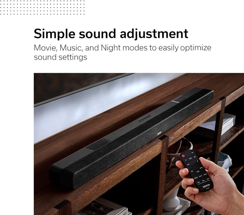 Denon DHT-S517 Powered 3.1.2 Channel Sound Bar and Wireless Subwoofer System with Built-In Bluetooth and Dolby Atmos