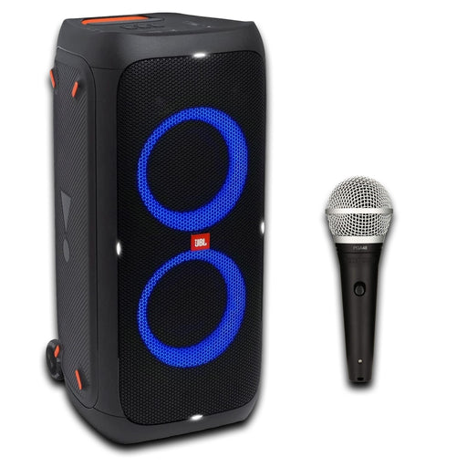 JBL PartyBox 310 Portable Speaker with Shure Wired PGA48 Microphone (Bundle)