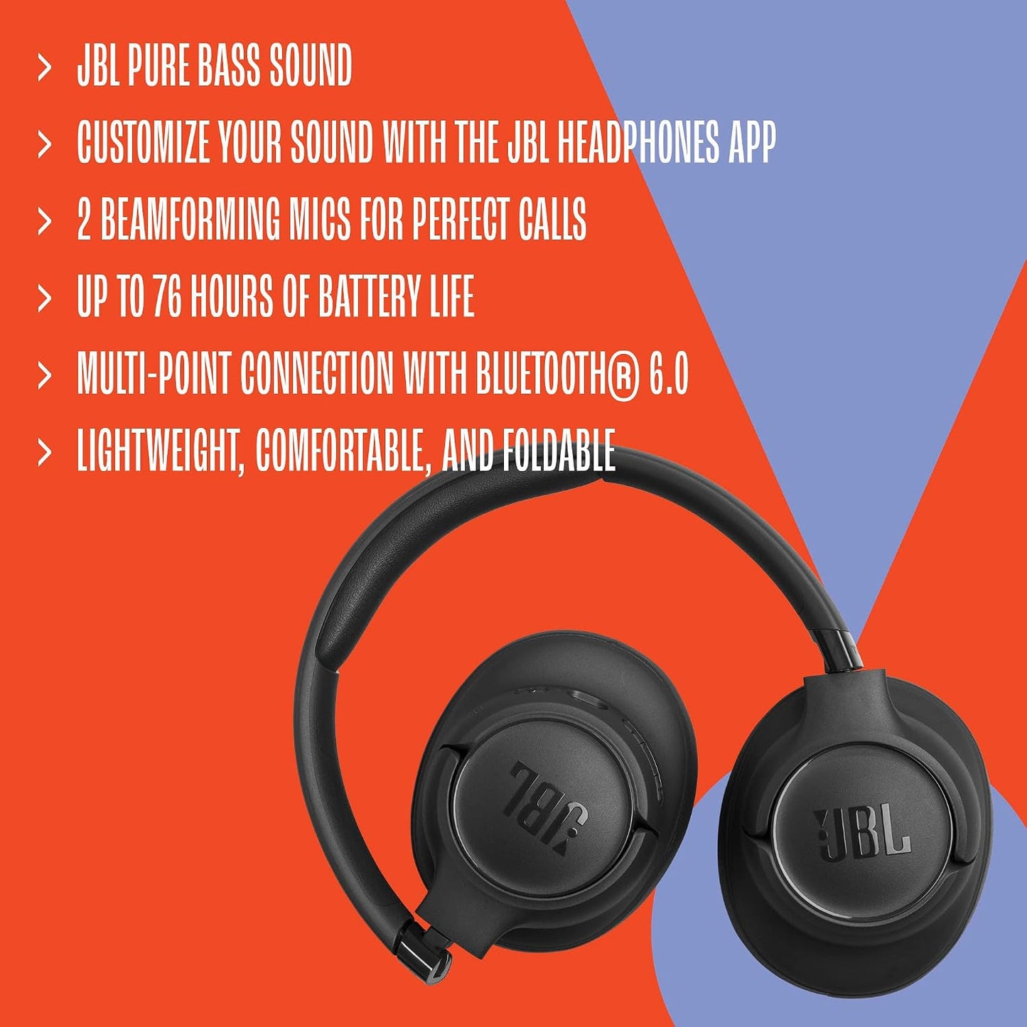 JBL Tune 730BT Wireless Over-Ear Bluetooth 6.0 Headphones