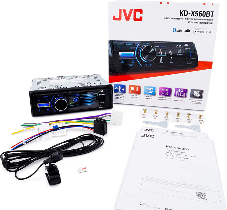 JVC KD-X560BT Digital Media Receiver for Jeep, Powersports, or Marine Applications (Open Box)