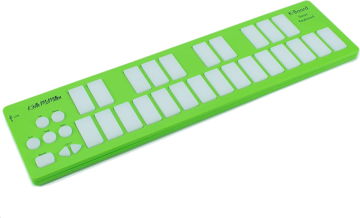 Keith McMillen Instruments K-Board-C | Colorful 25 Key USB MPE MIDI Keyboard Controller with USB-C (Lime)