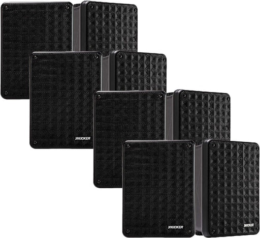 Kicker KB6 2-Way Full Range Indoor Outdoor Speakers (8 Speaker Bundle)