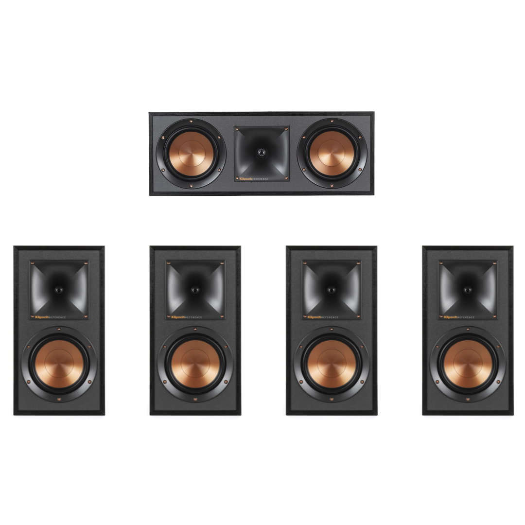 Klipsch R-51M Bookshelf Speakers (2 Pairs) with R-52C Center Channel Speaker (Bundle)
