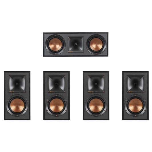 Klipsch R-51M Bookshelf Speakers (2 Pairs) with R-52C Center Channel Speaker (Bundle)