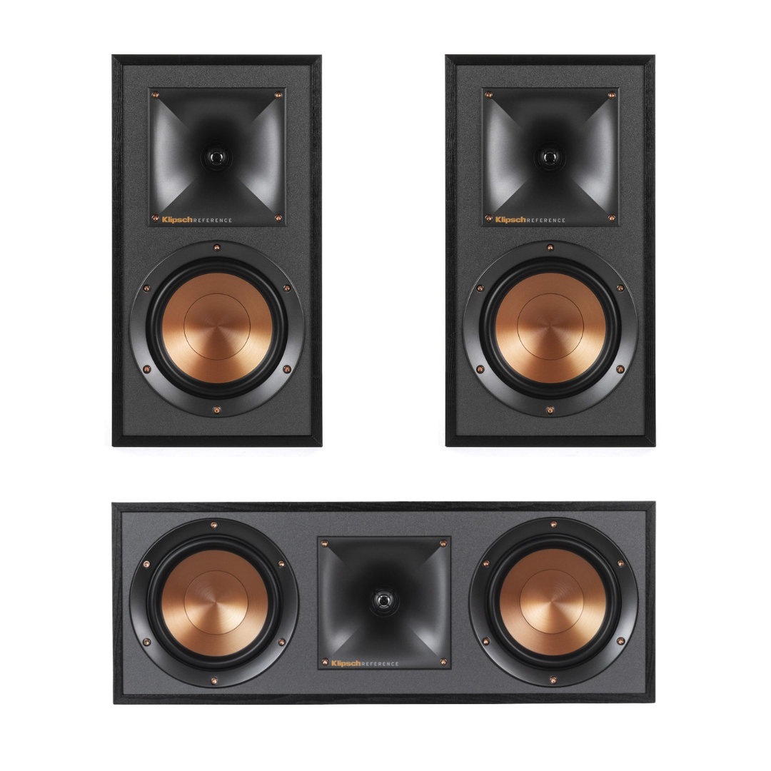 Klipsch R-51M Bookshelf Speakers (Pair) with R-52C Center Channel Home Speaker (Bundle)
