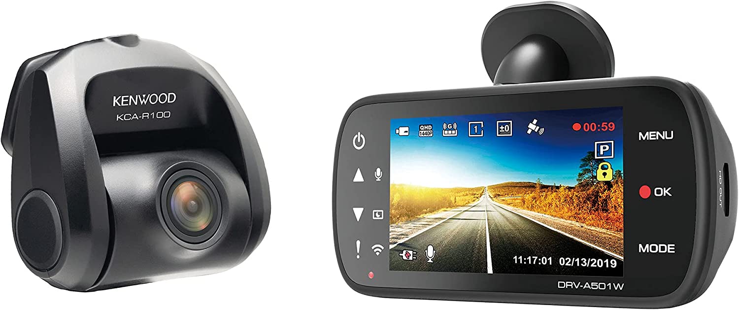 Kenwood DRV-A501WDP HD Dash Cam, Backup Camera & GPS with 3