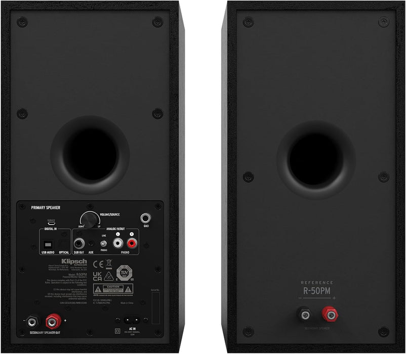 Klipsch R-50PM 2-Way Active Wireless Bookshelf Speakers (Pair)