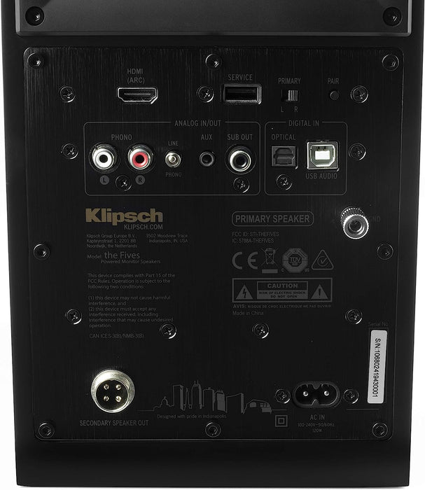 Klipsch The Fives Powered Speaker System with Bluetooth and HDMI   (Certified Refurbished)