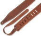 Levy's M17BDS-BRN Leathers Butter Double Stitch 2.5" Wide Garment Leather Guitar Strap; Deluxe Series (Brown)