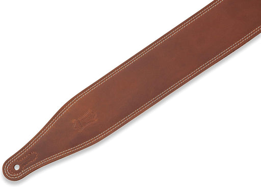 Levy's M17BDS-BRN Leathers Butter Double Stitch 2.5" Wide Garment Leather Guitar Strap; Deluxe Series (Brown)