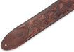 Levy's M4WP-006 Leathers Sundance 3" wide Embossed Leather Guitar Strap; Western Series (Geramium Whiskey)