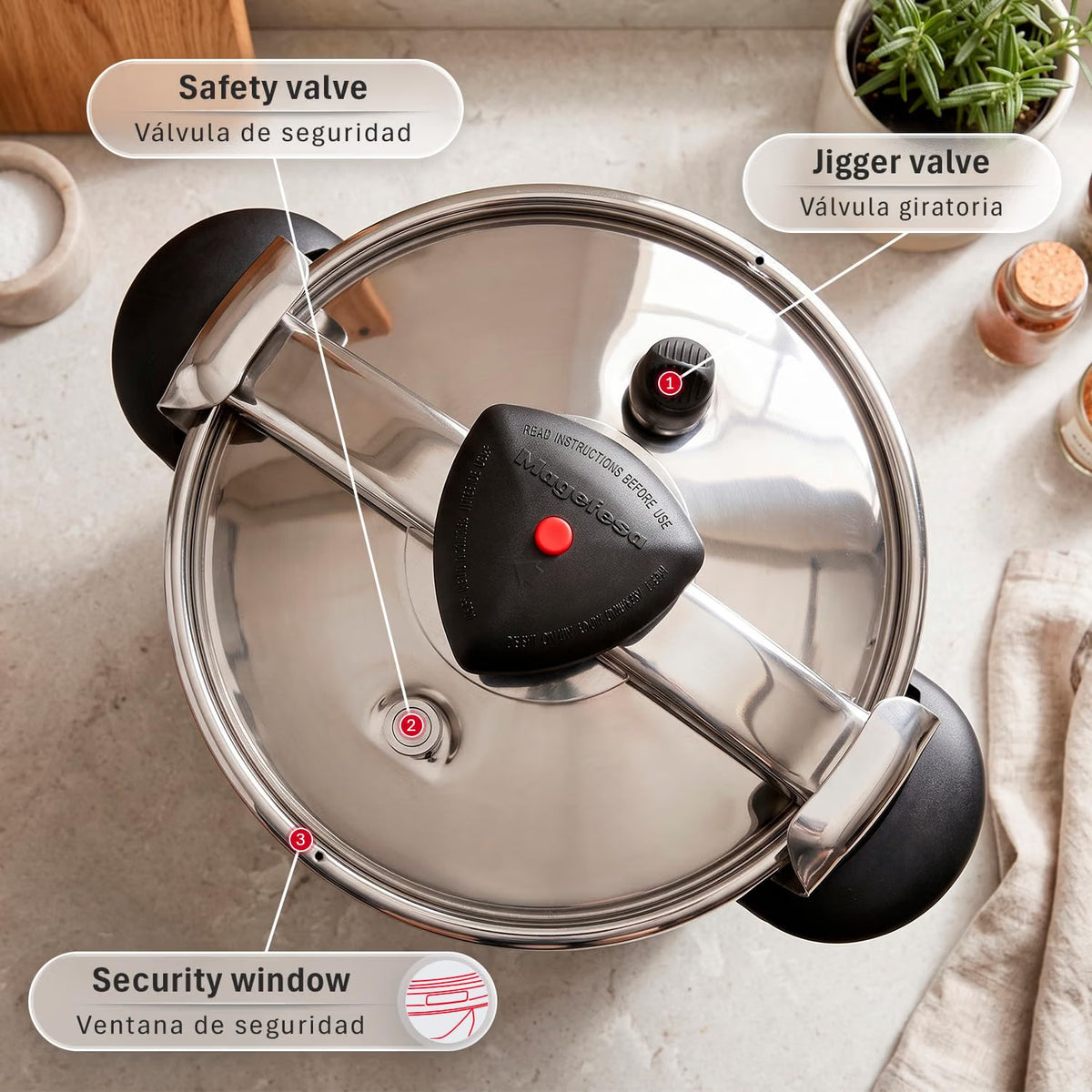 Magefesa Star 6.3-Quart Stainless Steel Pressure Cooker