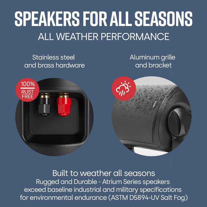 Polk Audio Atrium4 All-Weather Indoor/Outdoor Speakers (4 Speaker Bundle)