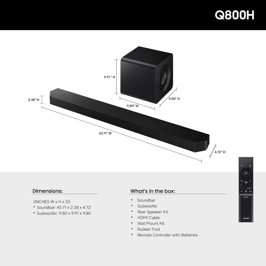 Samsung Q-Series Soundbar HW-Q800H with Wireless Subwoofer