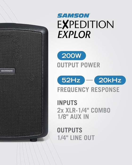 Samson Expedition Explor with Wireless Handheld System 3-Way Portable Bluetooth Speaker &amp; XPD2 Handheld USB Digital Wireless Mic + 3-Channel Mixer