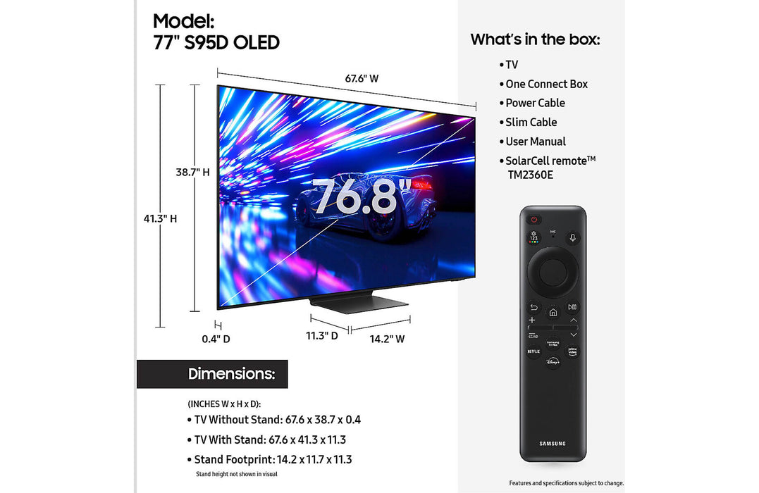 Samsung QN77S95D 77" OLED 4K UHD Smart TV