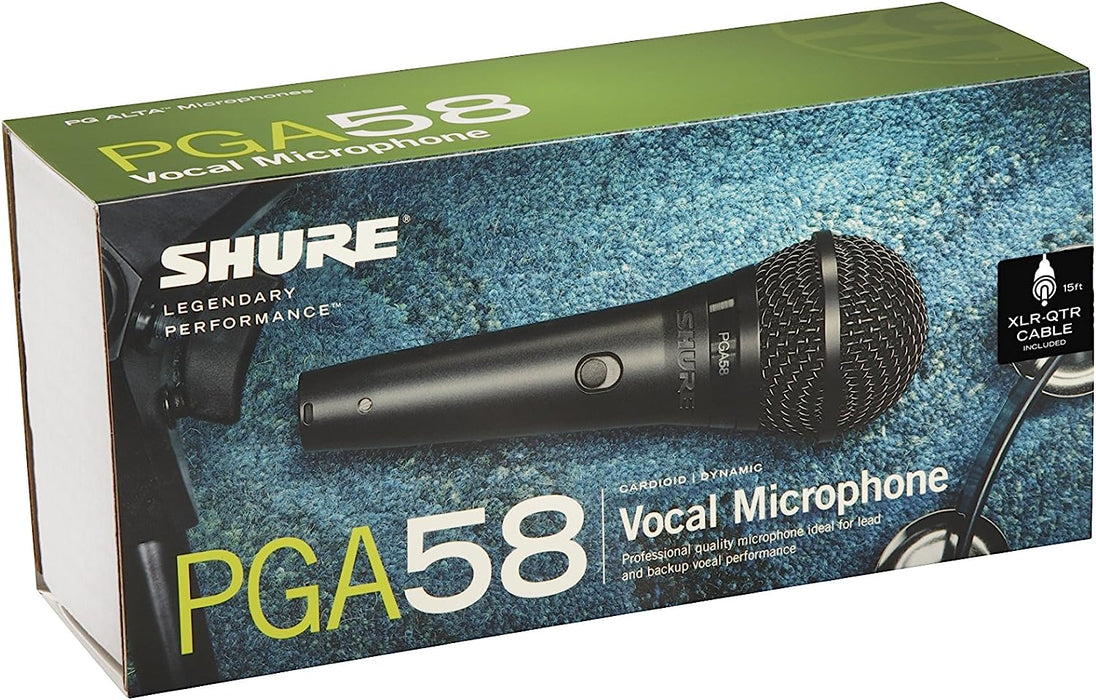 Shure PGA58-QTR Cardioid Dynamic Vocal Microphone with XLR-to-1/4" Cable
