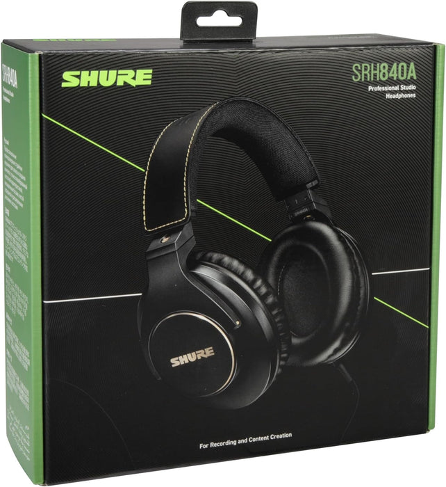 Shure SRH840A Over-Ear Wired Headphones for Critical Listening & Monitoring, Professional Headset - Pro Headphones - electronicsexpo.com