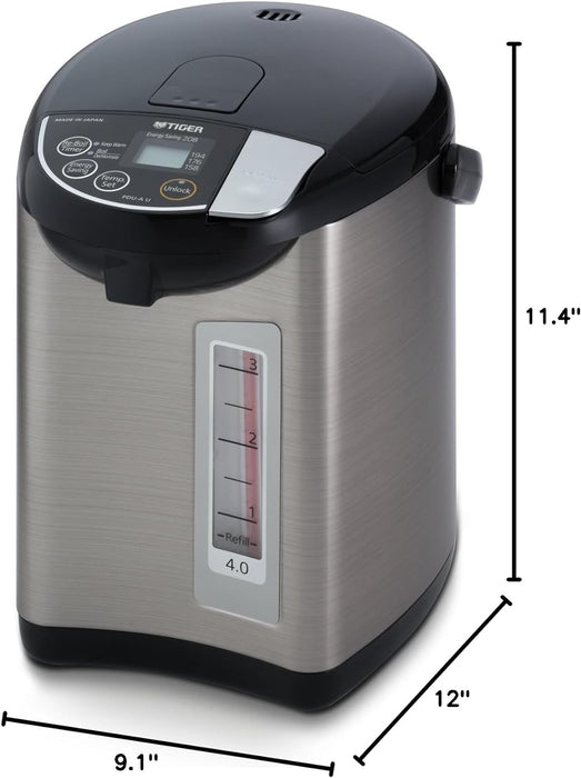 Tiger PDU-A40U-K Electric Water Boiler and Warmer (Stainless Black/4.0-Liter)