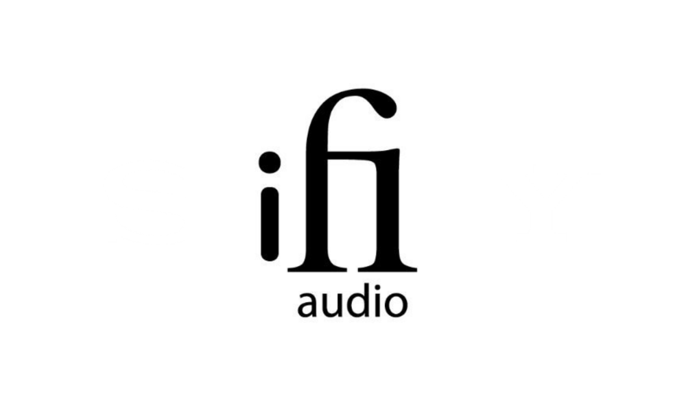 The logo for 'ifi audio' is displayed in black on a solid white background.