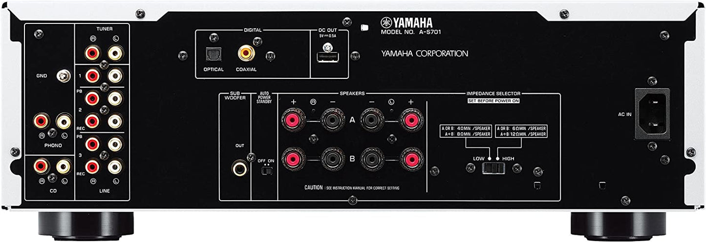 Yamaha A-S701SL Natural Sound Integrated Stereo Amplifier Silver (Certified Refurbished)