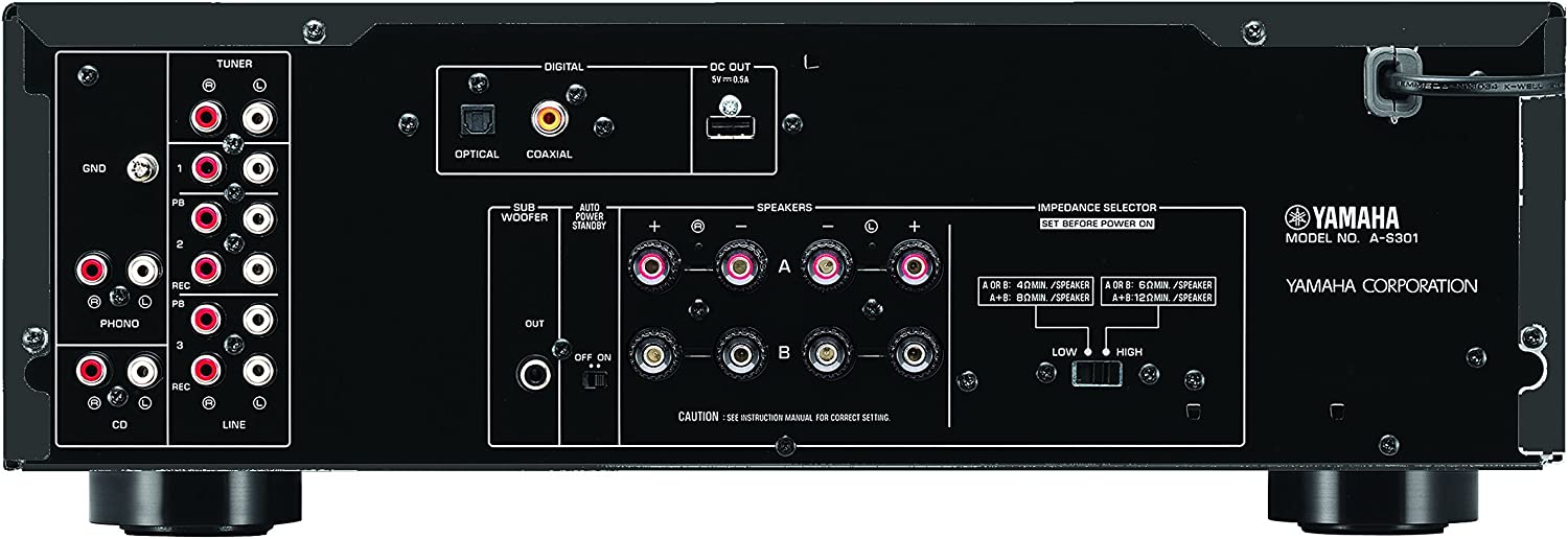 Yamaha A-S301BL Natural Sound Integrated Stereo Amplifier (Certified Refurbished)