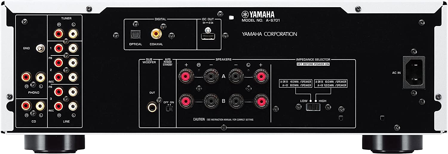 Yamaha A-S701BL Natural Sound Integrated Stereo Amplifier Black (Certified Refurbished)
