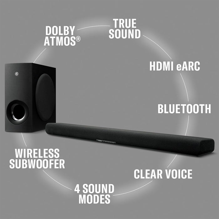 Yamaha SR-B40A Dolby Atmos Sound Bar with Wireless Subwoofer (Black)