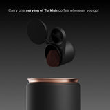 Arcadia Go Rechargeable Portable Turkish Coffee Maker USB - C Powered, Compact, Cordless, and Perfect for Travel, Camping, Outdoor Use, Office, and Home Brewing (Night Black) - electronicsexpo.com - Coffee Machines