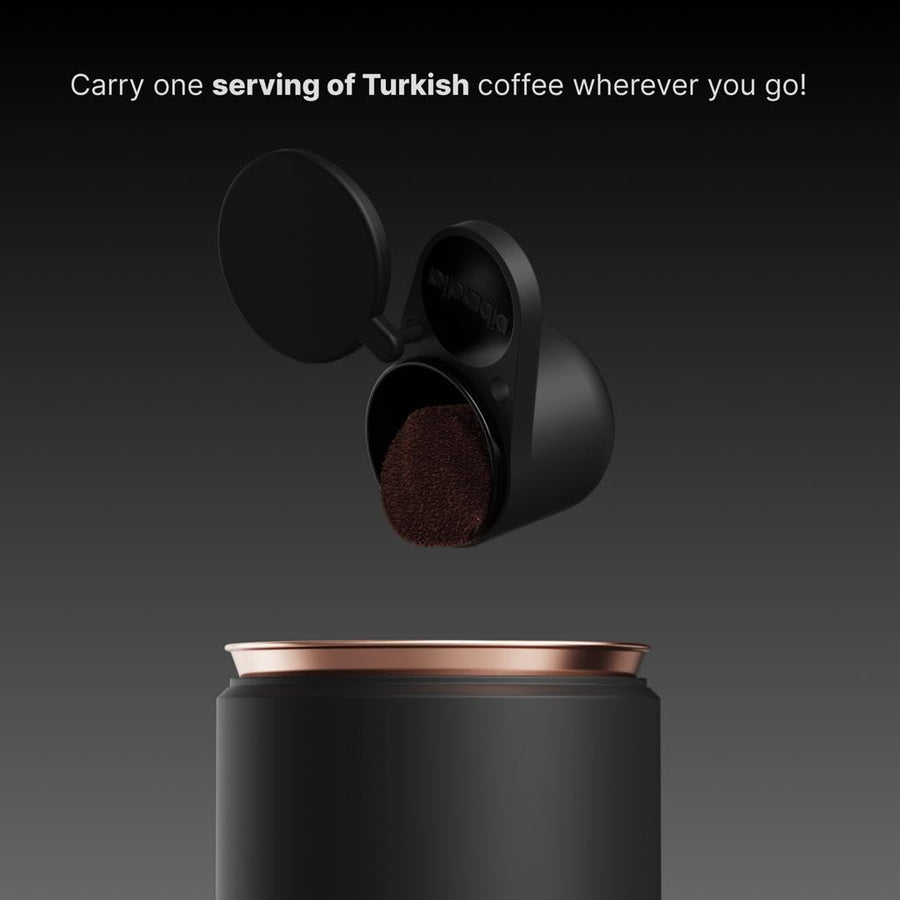 Arcadia Go Rechargeable Portable Turkish Coffee Maker USB - C Powered, Compact, Cordless, and Perfect for Travel, Camping, Outdoor Use, Office, and Home Brewing (Night Black) - electronicsexpo.com - Coffee Machines
