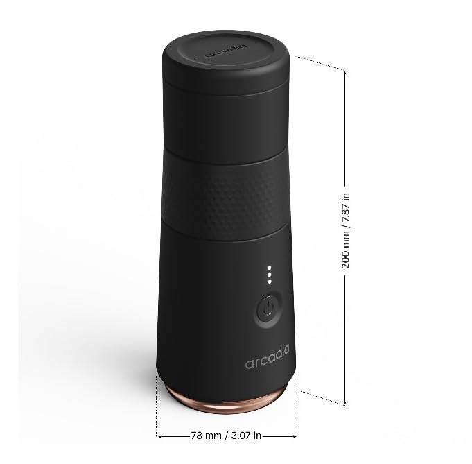 Arcadia Go Rechargeable Portable Turkish Coffee Maker USB - C Powered, Compact, Cordless, and Perfect for Travel, Camping, Outdoor Use, Office, and Home Brewing (Night Black) - electronicsexpo.com - Coffee Machines