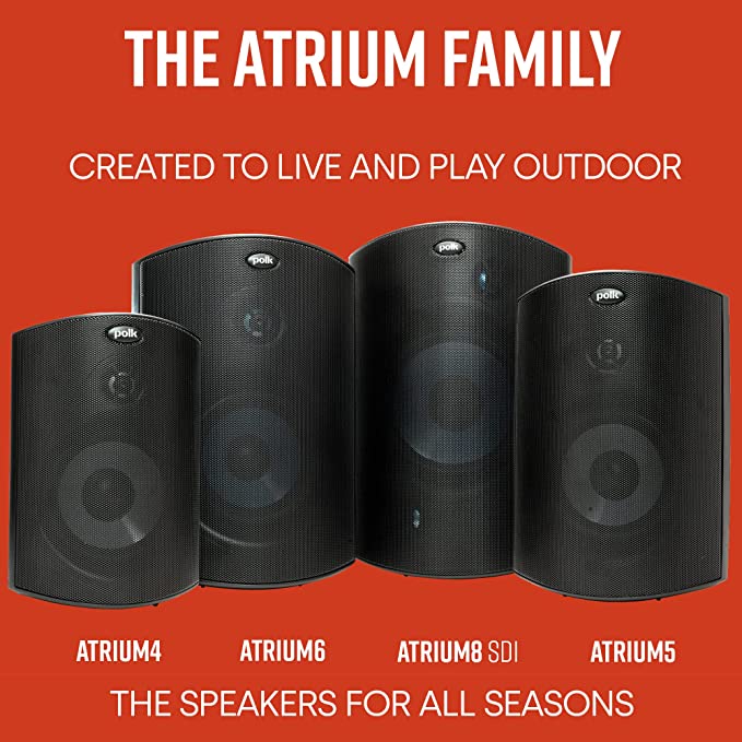 Polk Audio Atrium 5 Indoor Outdoor Speakers (8 Speaker Bundle)