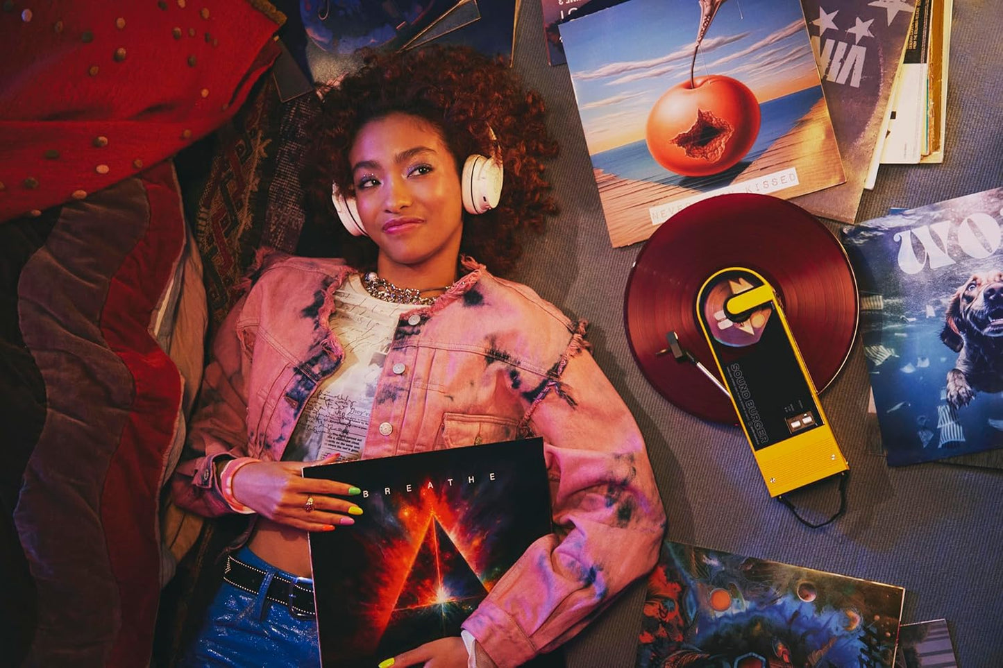 Audio Technica AT-SB727 Sound Burger Portable Turntable with Bluetooth (Yellow) - electronicsexpo.com-Portable Turntables
