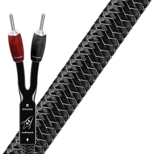 AudioQuest Rocket 44 Speaker Cables (8ft) with SureGrip 500 BFA/Banana Silver (Pair) - electronicsexpo.com - HDMI Wires / Interconnects