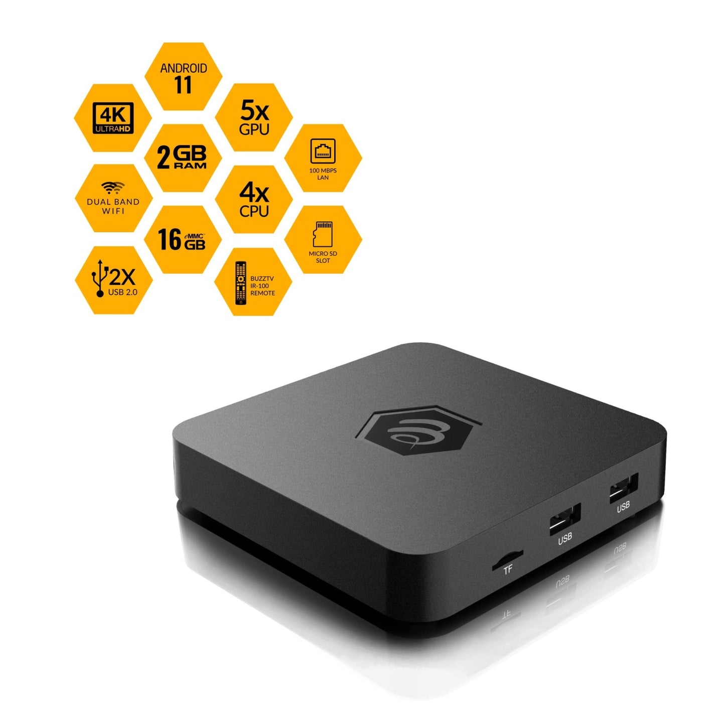 BuzzTV B5 Android 11 TV Box, 2GB/16GB, 4K UHD, HDMI, Wi - Fi, Smart Entertainment - electronicsexpo.com - Steaming Players