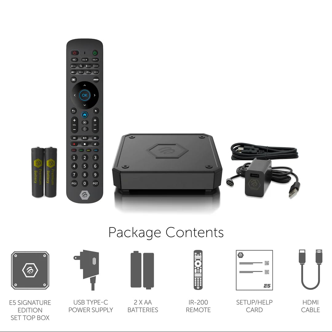 BuzzTV E5 SE Signature Edition 4k Media Device with 4GB RAM, 64GB Storage, IR-200 Remote, Dual Band WiFi, Android 11 - electronicsexpo.com-TV Accessories