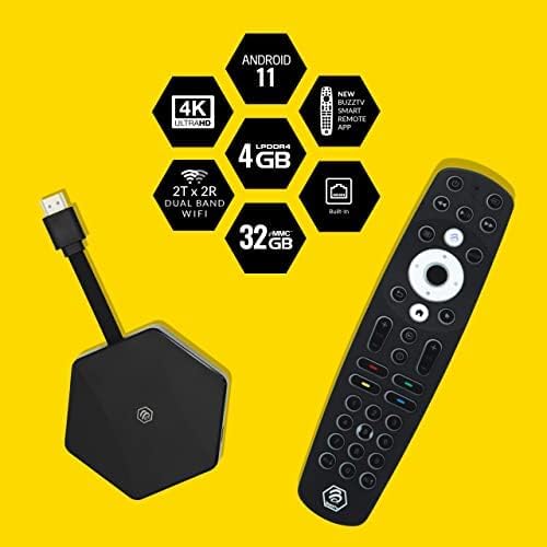 BuzzTV HD5 4K Android TV Box, 4GB/128GB, Quad - Core, Dual - Band Wi - Fi, BT 5 - electronicsexpo.com - Streaming Players