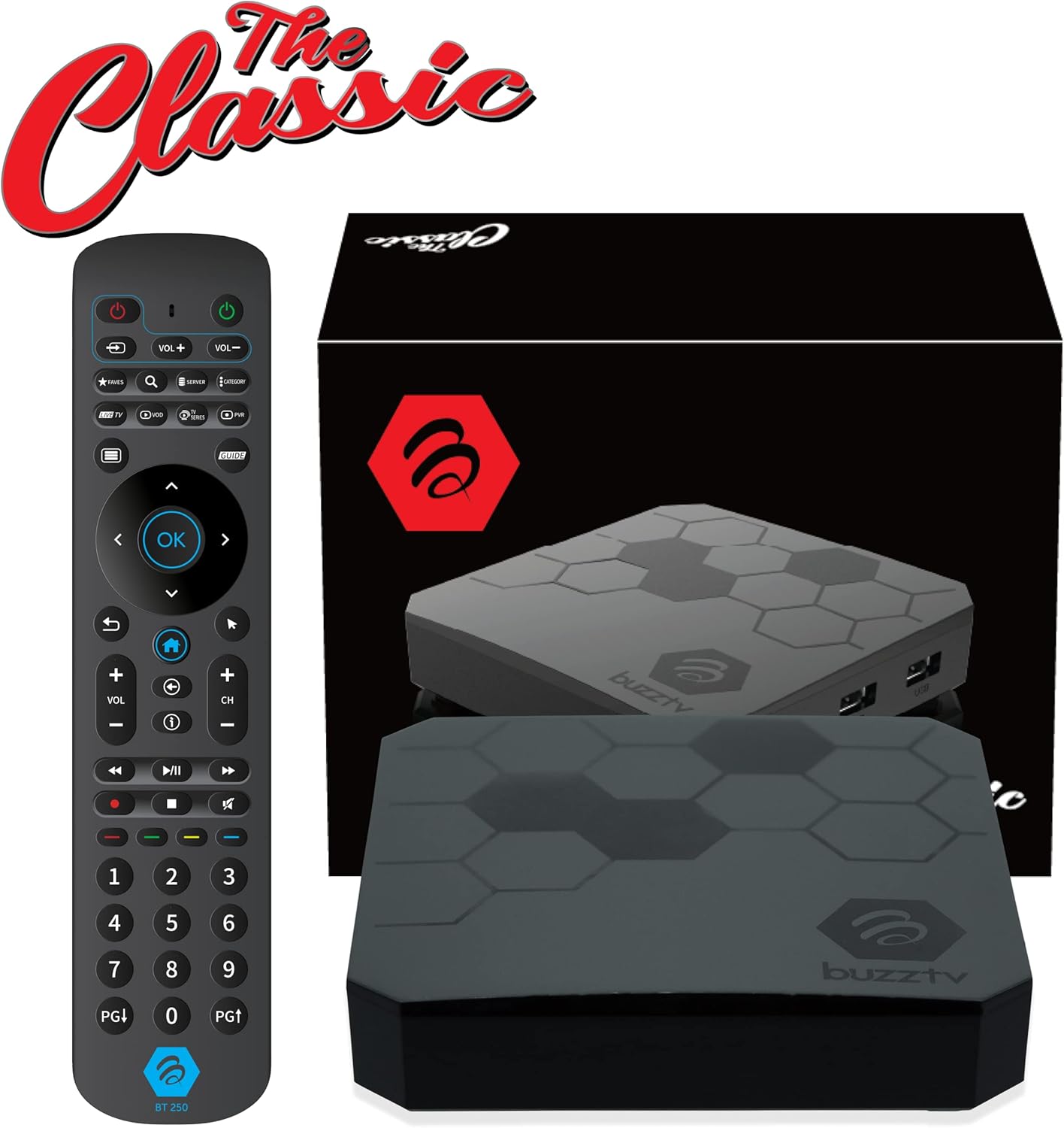 BuzzTV The Classic Android 11 TV Box, Amlogic S905X4 Quad - Core 64 - bit Cortex - A55 Processor, 4GB DDR4 RAM, 64GB eMMC Storage, 4K UHD Streaming - electronicsexpo.com - Misc