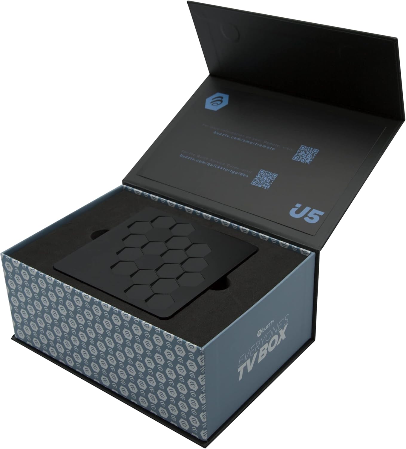 BuzzTV U5 2023 Android 11 TV Box, S905X4 Quad - Core 64 - bit Cortex - A55 Processor, 4GB DDR RAM, 128GB eMMC Storage, 4K UHD Streaming, 6th Generation Wireless AX - electronicsexpo.com - Misc